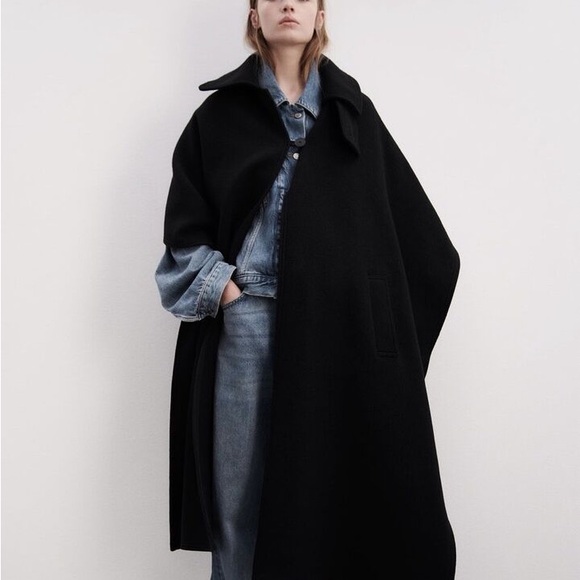 ZARA ~ HOODED WOOL CAPE ZW LIMITED EDITION - Picture 15 of 17